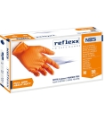 Immagine 0 di Guanti in nitrile arancioni reflexx n85 senza polvere full grip da 50 Pezzi gr. 8,4 ultra resistente