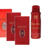 Set Exotic 3 x Profumo Donna 100 ml equivale a Hypnotic poison di Dior + 1 Deodorante
