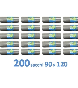 200 Sacchi a Rotolo per Spazzatura Ambra Trasparenti 90x120