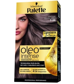 Palette Oleo Intense Senza Ammoniaca Colore Permanente Con Olio 7-56 Castano Chiaro Perla