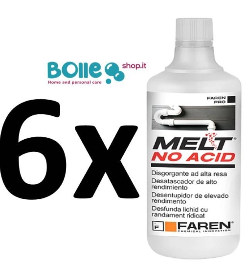 Immagine 1 di 6 Melt No Acid Disgorgante Rapido Concentrato 1000 ml – Azione in 15 Minuti – Confezione Risparmio
