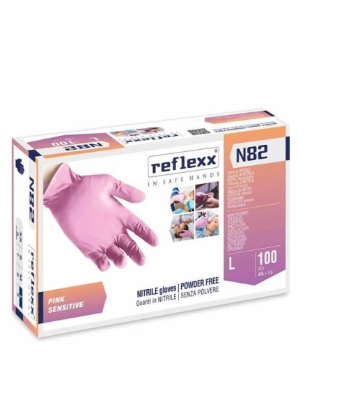 Guanti in nitrile – rosa – 100 pezzi – senza polvere – Unigloves