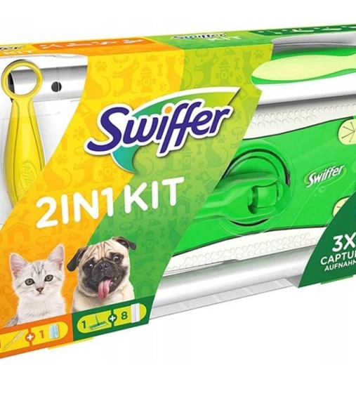 Immagine 1 di Swiffer Kit Completo Scopa Asta 8 Panni