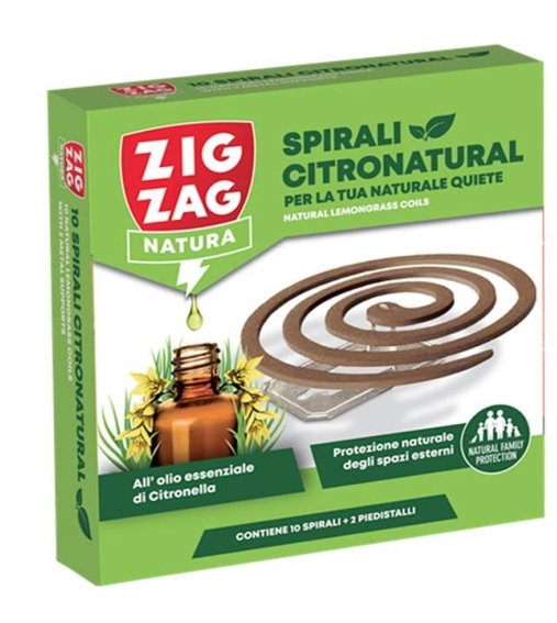 Immagine 1 di Zig Zag 10 Pezzi Spirali di Citronella Naturali con 2 Supporti Metallici