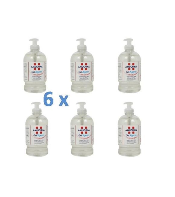 6 Amuchina GEL XGERM disinfettante Mani 6 Flaconi da 500 ml