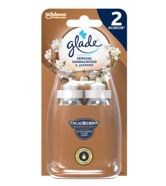 Glade Sense & Spray Ricariche per Diffusore Elettrico Sandalo e Gelsomino 2x18 ML