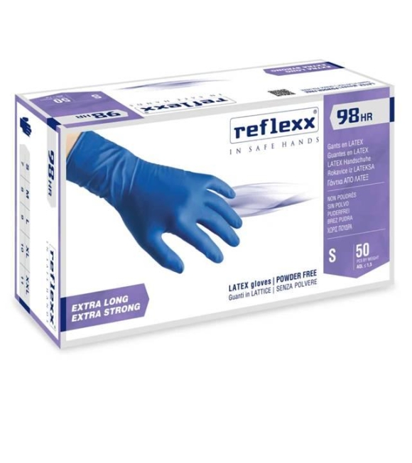 Guanti in Lattice Blu Reflexx 98HR – 50 Pezzi – Extra Lunghi – Alta Resistenza