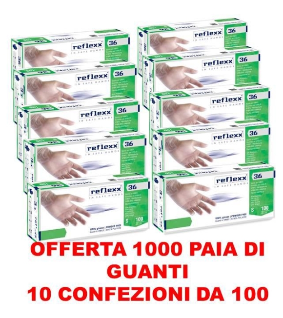 Guanti in Vinile Reflexx 36 – 1000 Pezzi – Senza Polvere – Uso Professionale