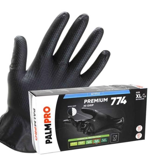 Guanti Nitrile Neri Hi Grip premium 774 nitrile Icoguanti da 50 Pezzi