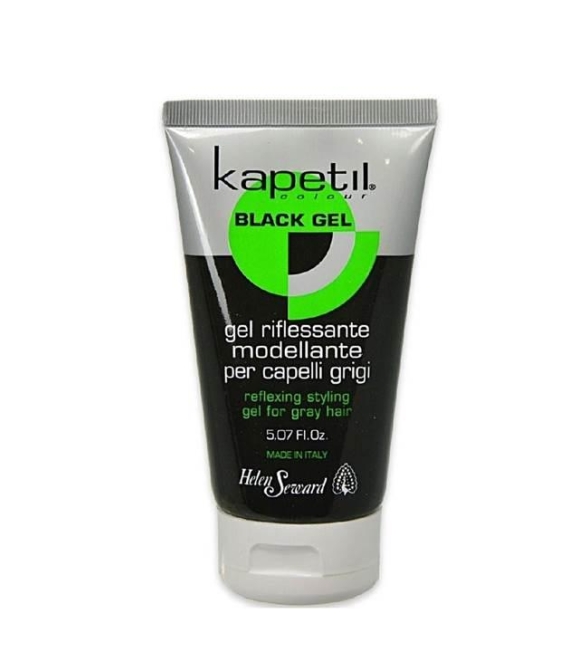 Kapetil Black Gel per Capelli Grigi - Gel Riflessante Modellante 150 ML