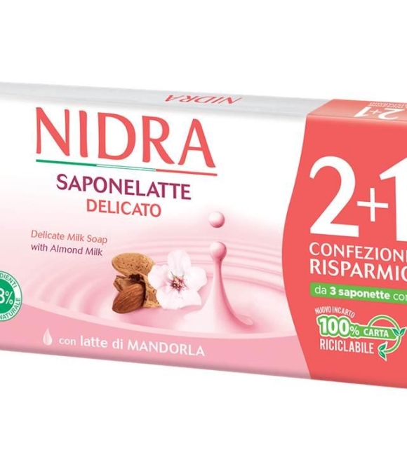 Nidra Saponelatte Delicato con Latte di Mandorla 3×90 GR