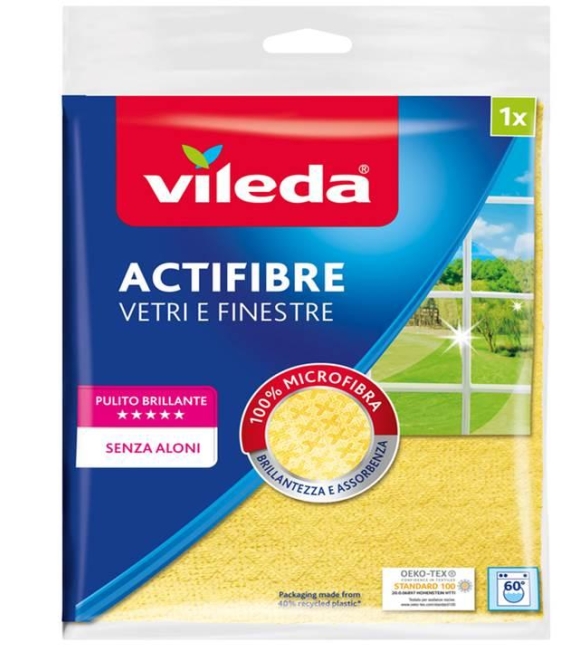 Vileda Panno Actifibre per Vetri e Finestre 1 Pezzo